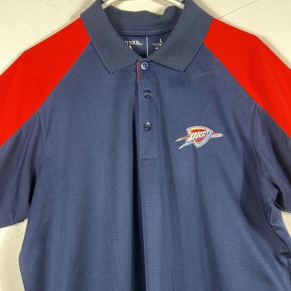 π₯π OKLAHOMA CITY THUNDERβNBA Golf Polo Shirt Men Size LARGE - PERFECT - Picture 2 of 8